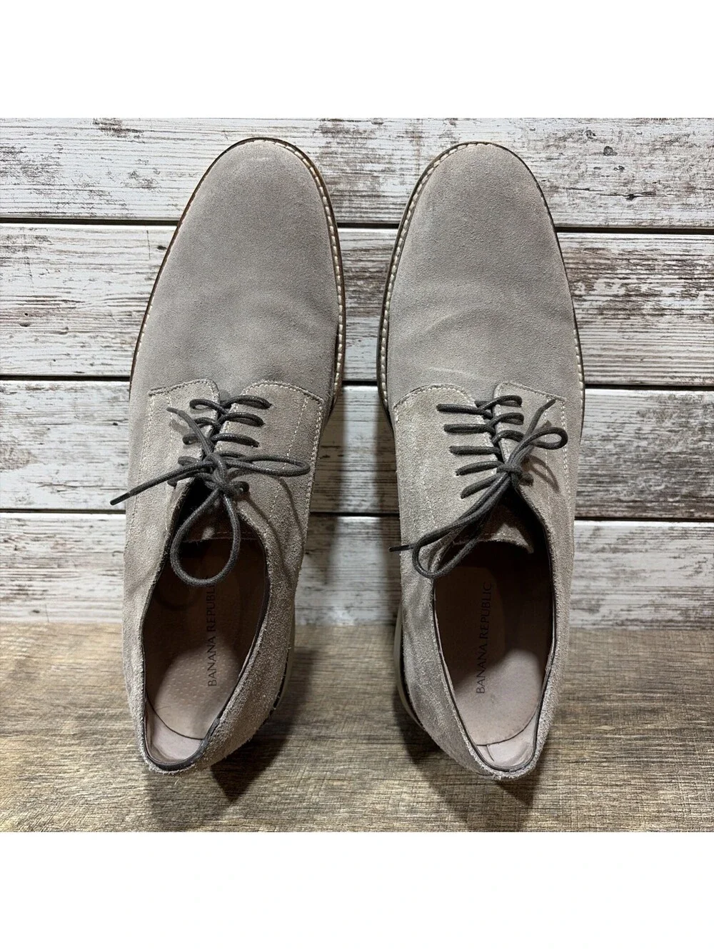BANANA REPUBLIC Light Grey Owen Suede Leather Oxford Dress Shoe Men’s Sz 12